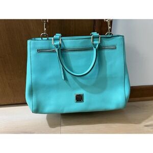 Classic Dooney & Bourke Saffiano‎ Stretched Satchel Teal Mint Aqua Crossbody